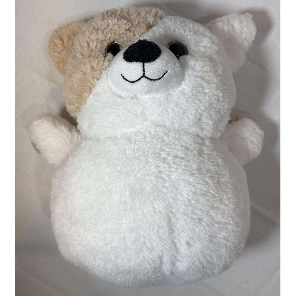 Kellytoy White & Brown Dog Puppy with Gold Wings & Glitter Eyes Plush Soft